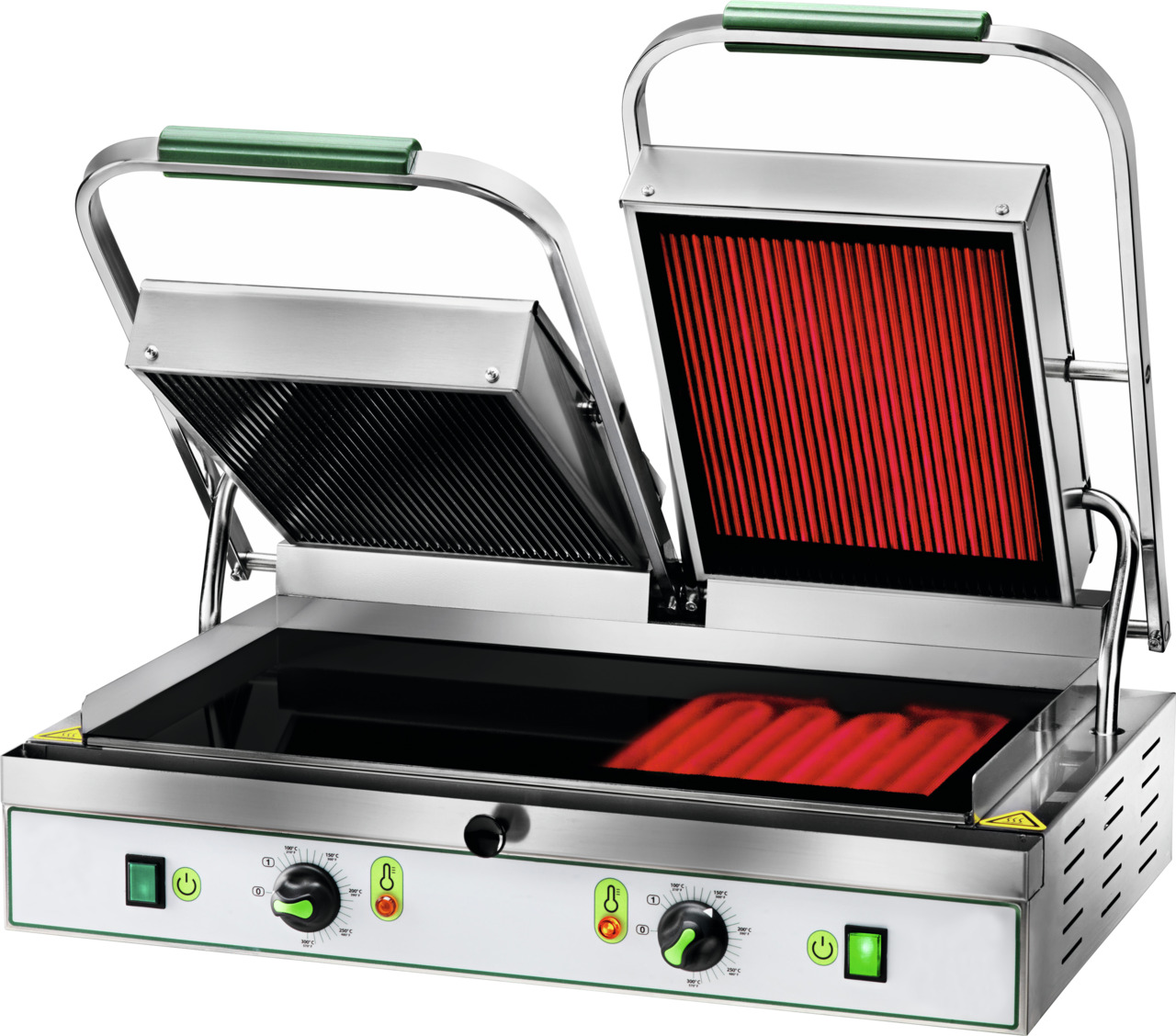 Glaskeramik-Kontaktgrill, oben gerillt + unten glatt