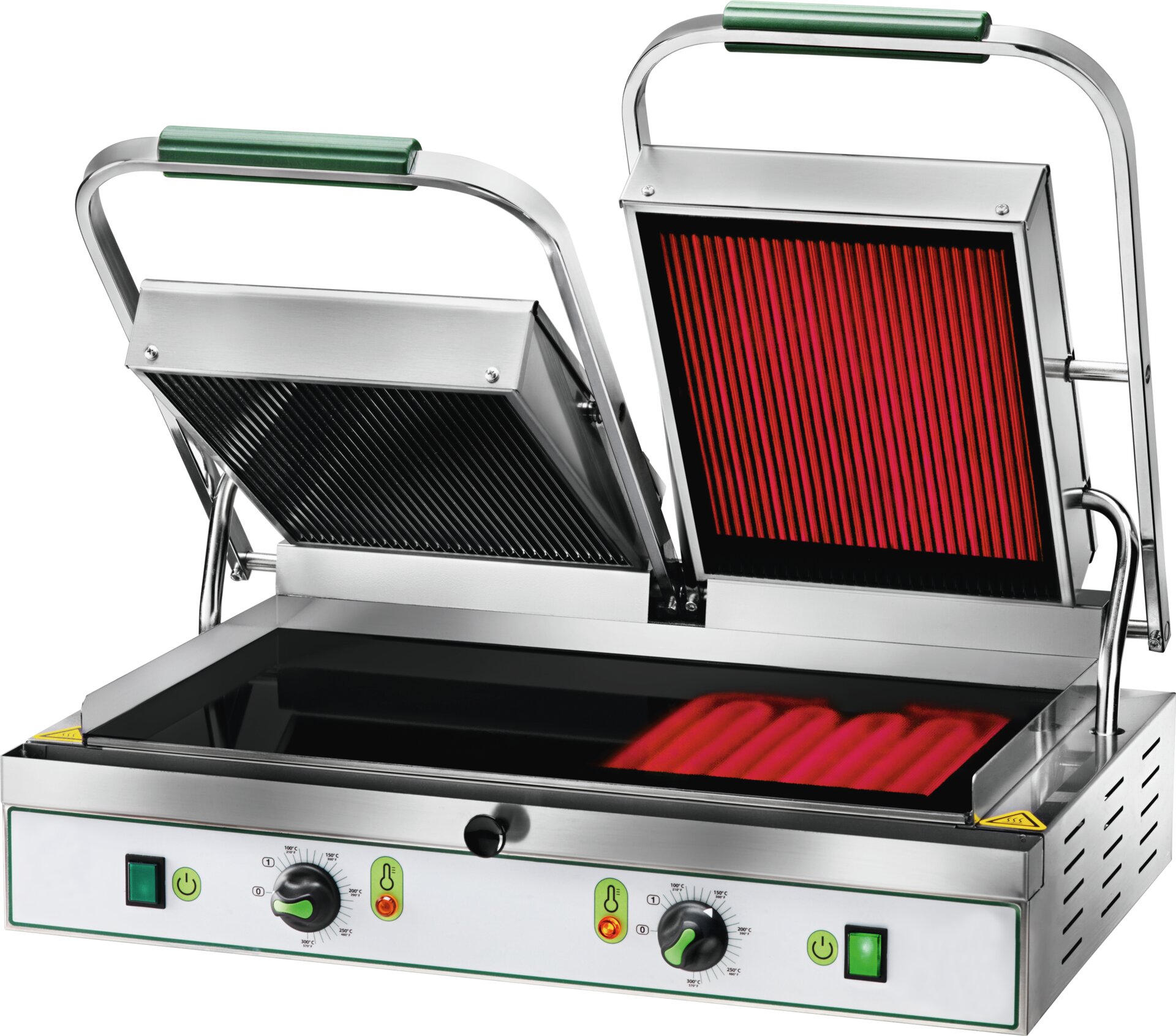 Glaskeramik-Kontaktgrill, oben gerillt + unten glatt