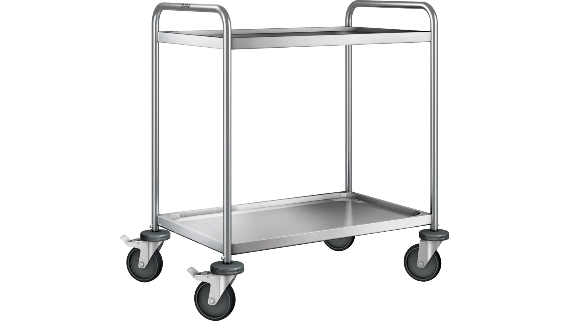 Servierwagen 2 Borde / 800 x 500 mm / mit Rollen stahlverzinkt/Tragkraft 120kg