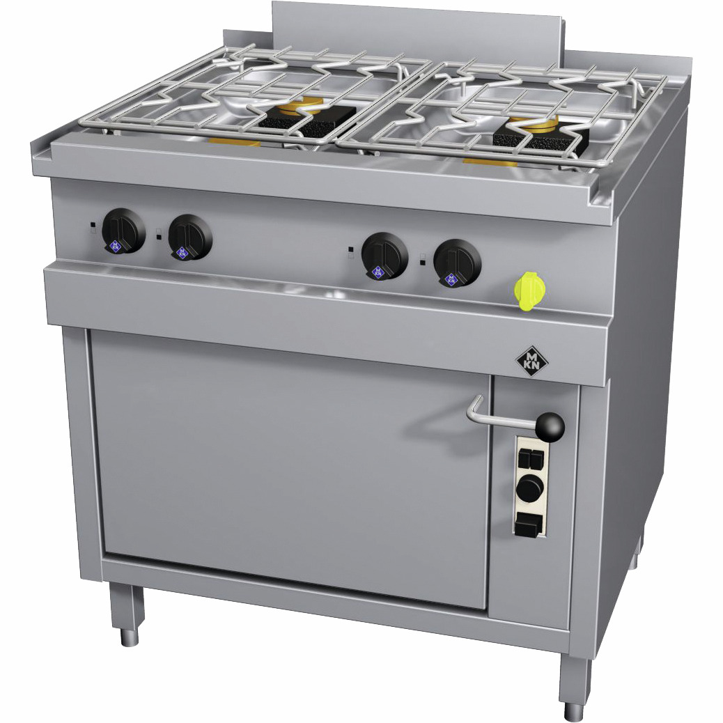 Gas-Herd 4-flammig mit Gasbackofen GN 1 1/2 Optima 700 