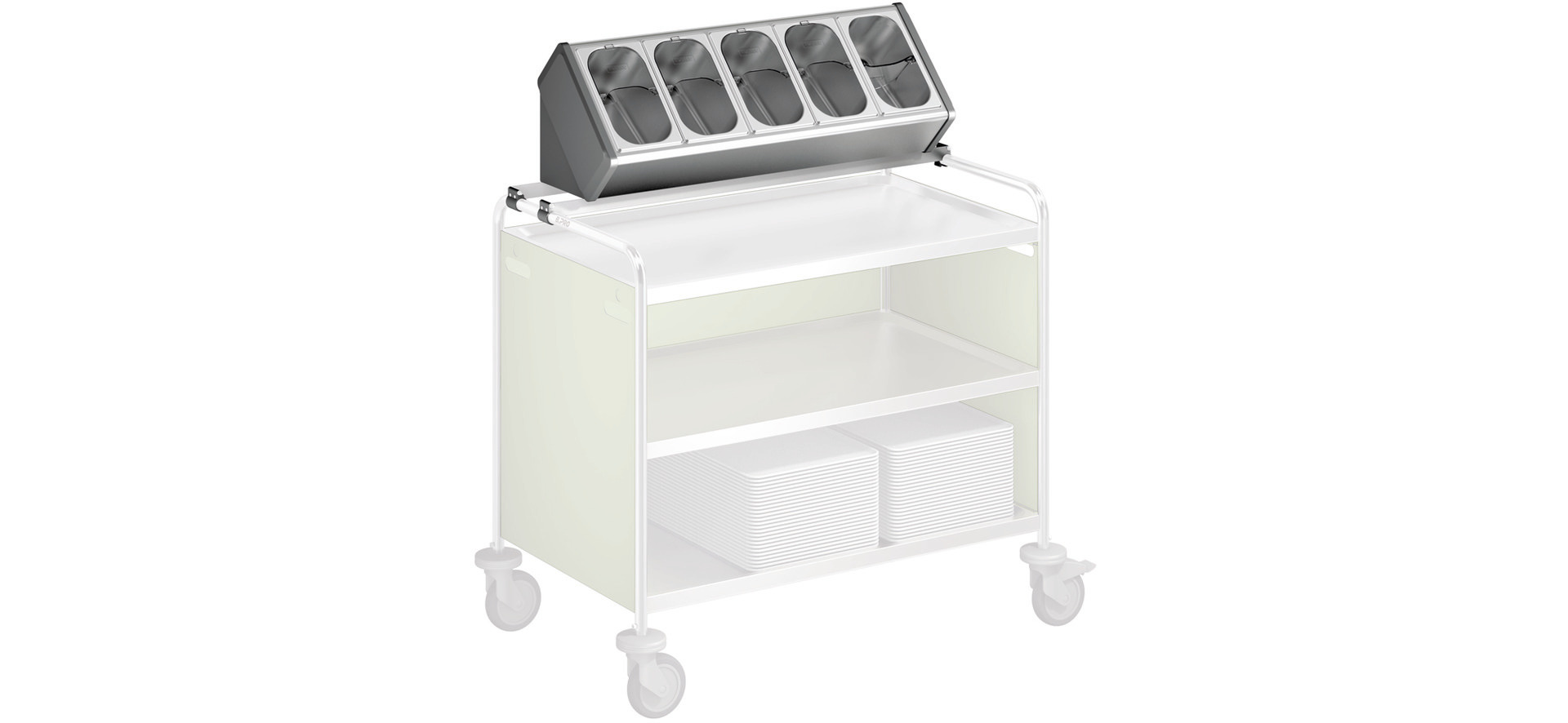 Besteckaufsatz 5 Besteckbehälter / passend für Servierwagen 10 x 6