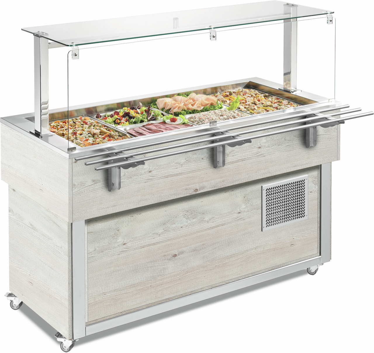 Ausgabe-Element gekühlte Wanne 2144 mm GN 6/1 Vollverkleidung Hemlock