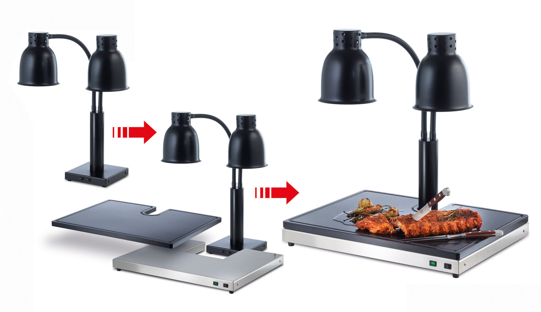 Schneidstation Dual beheizt / für Buffet-Wärmelampe