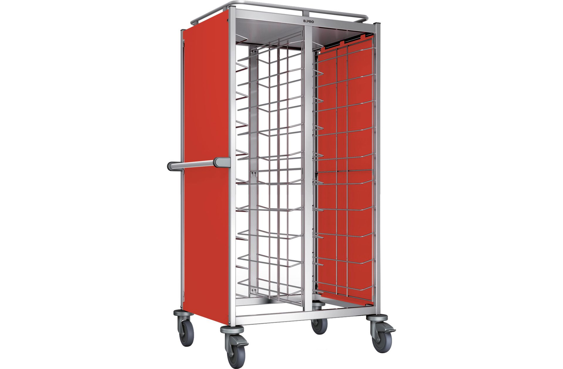 Royal Catering Tablettwagen 16 GN Einschübe - Professioneller Abräumwagen Edelstahl Mit Feststellbremsen